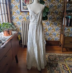 Alice + Olivia Cream Eyelet Maxi Dress